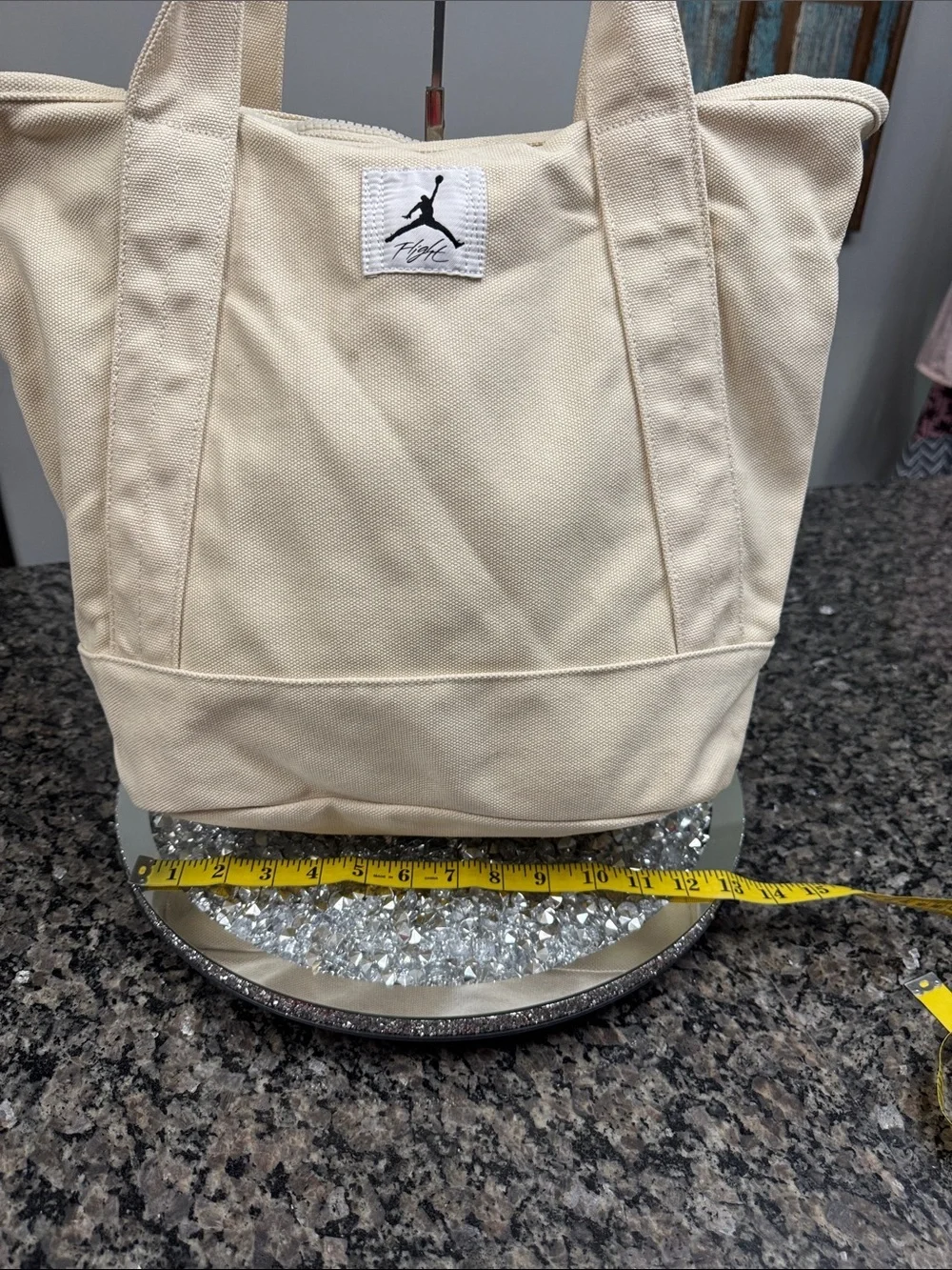 Jordan Cream Canvas Tote Bag with Jordan Logo